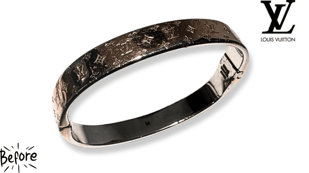 ルイ・ヴィトン修理の答えは「再メッキ」。コストを抑えて購入時の感動をもう一度【カフ・ナノグラム事例】 修理前