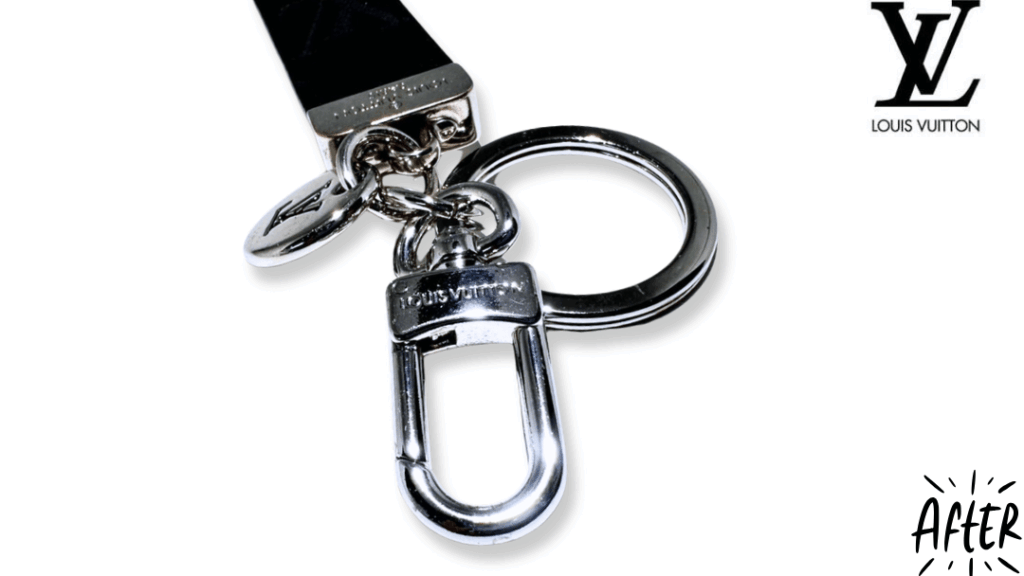【黄ばみ・くすみ】シルバー系の輝きが失われたLVキーホルダー。修理で「購入時の感動」が蘇る 修理後