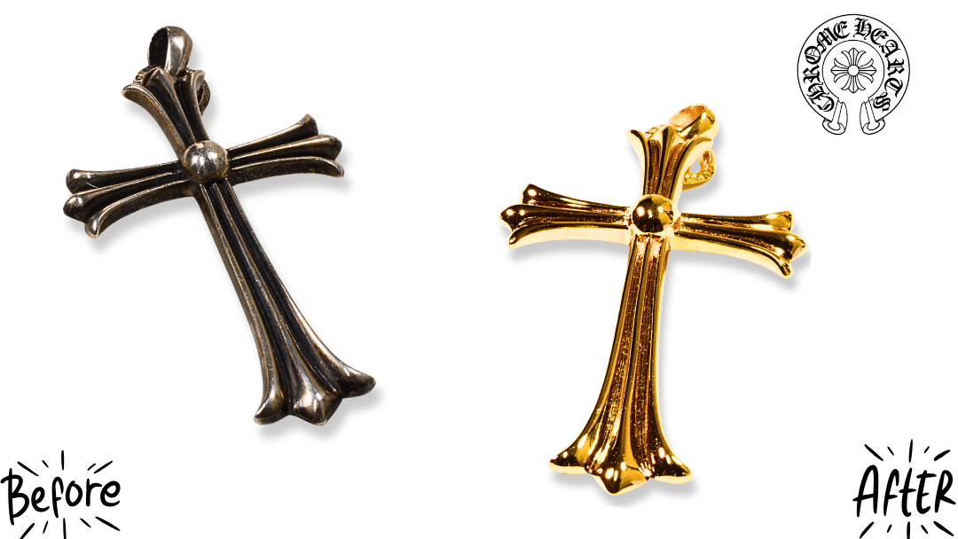 クロムハーツ ラージクロスの迫力倍増！金高騰時代の「金メッキカスタム」修理