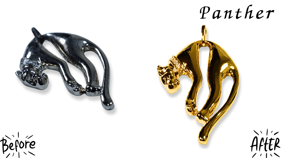 「素材が分からない」と諦めないで。パンサーペンダントのメッキ剥がれ錆修理