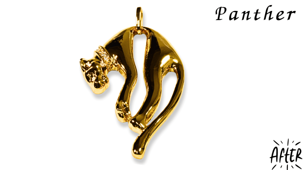 「素材が分からない」と諦めないで。パンサーペンダントのメッキ剥がれ錆修理　後