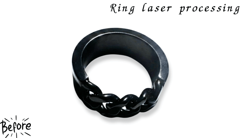 【即日対応】今日渡したい！ブラックロジウムリングへのレーザー刻印名入れ　前