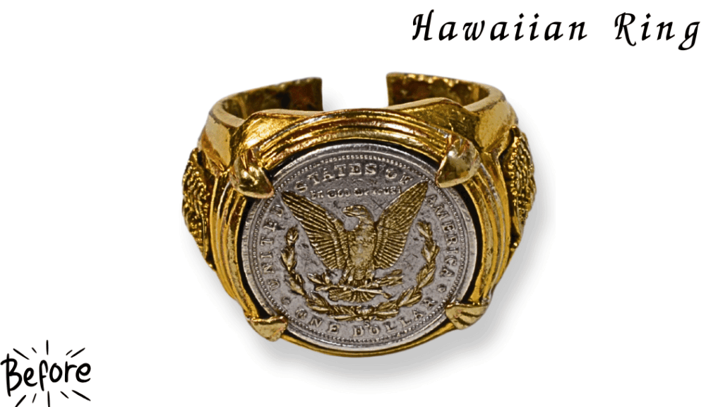 コインリングのメッキ剥がれ修理。「部分メッキ。コインにはメッキしたくない」が可能 前