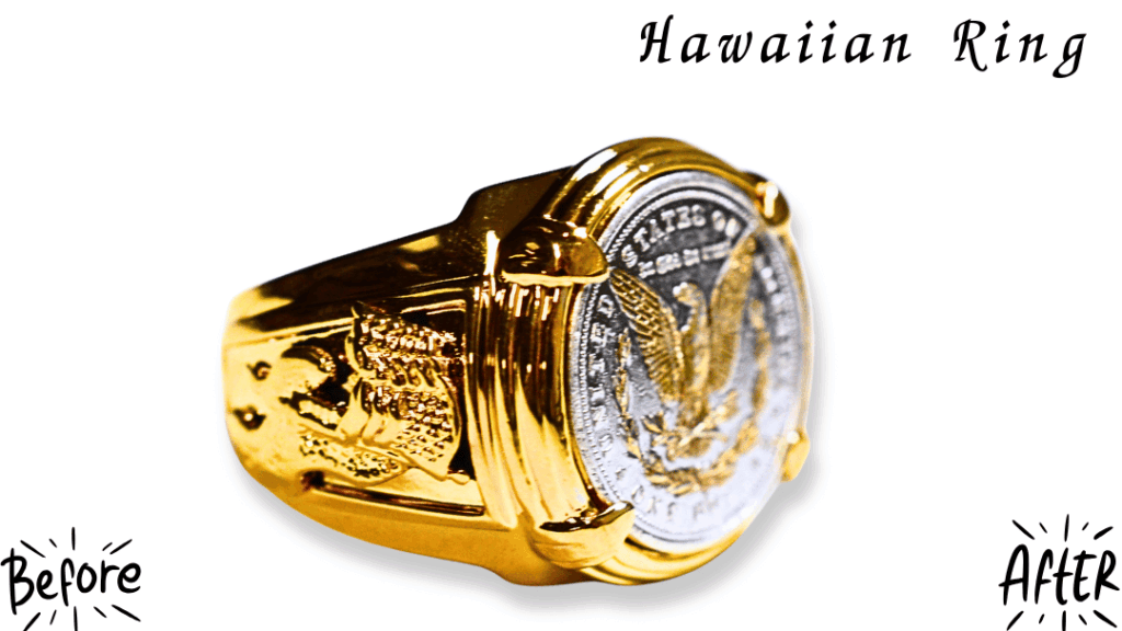 コインリングのメッキ剥がれ修理。「部分メッキ。コインにはメッキしたくない」が可能 後