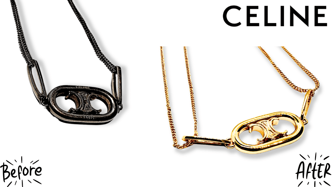 【セリーヌの錆】諦めないで。トリオンフネックレスの黒ずみ・変色をK18メッキで完全修復