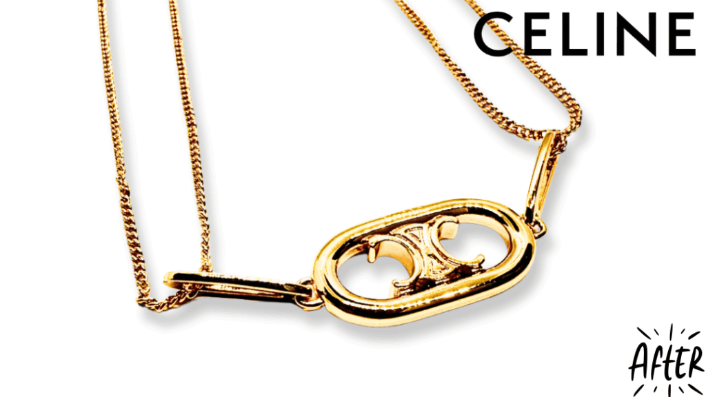 【セリーヌの錆】諦めないで。トリオンフネックレスの黒ずみ・変色をK18メッキで完全修復 後