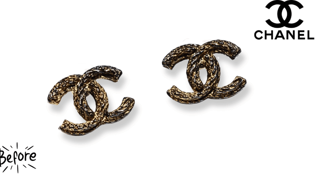 「もう使えない」と諦めたCHANELピアス。錆び落とし＋新品仕上げで元通りに　前 (2)