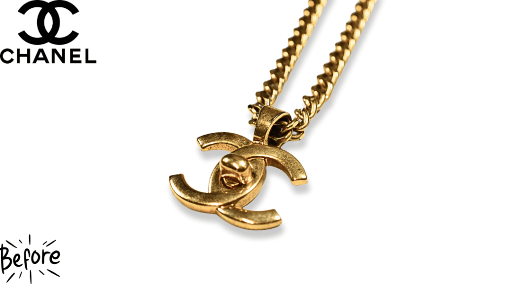 手持ちのCHANEL「昔のゴールドが似合わない」と感じたら。ゴールドからプラチナ色替えで今の自分に合わせるワザ　修理前