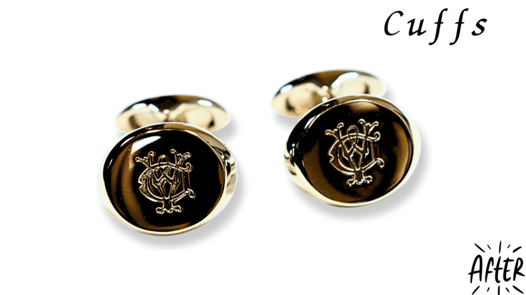 メッキが剥げたカフスが復活。フォーマルで恥をかかないために！カフス修理　後