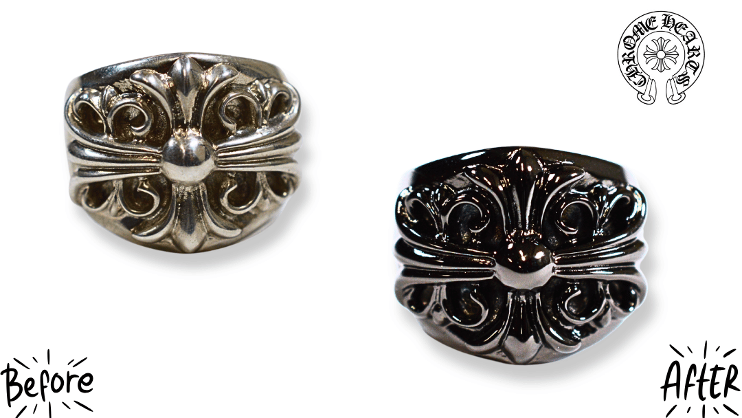 クロムハーツリング！ブラックロジウムで「真っ黒」にカスタム