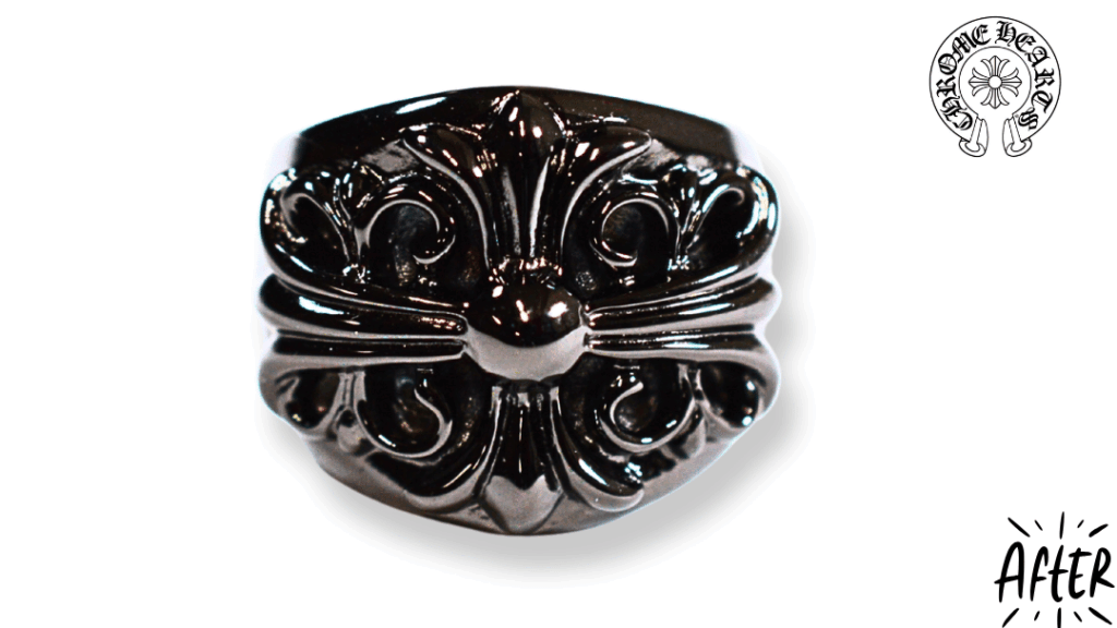 クロムハーツリング！ブラックロジウムで「真っ黒」にカスタム後