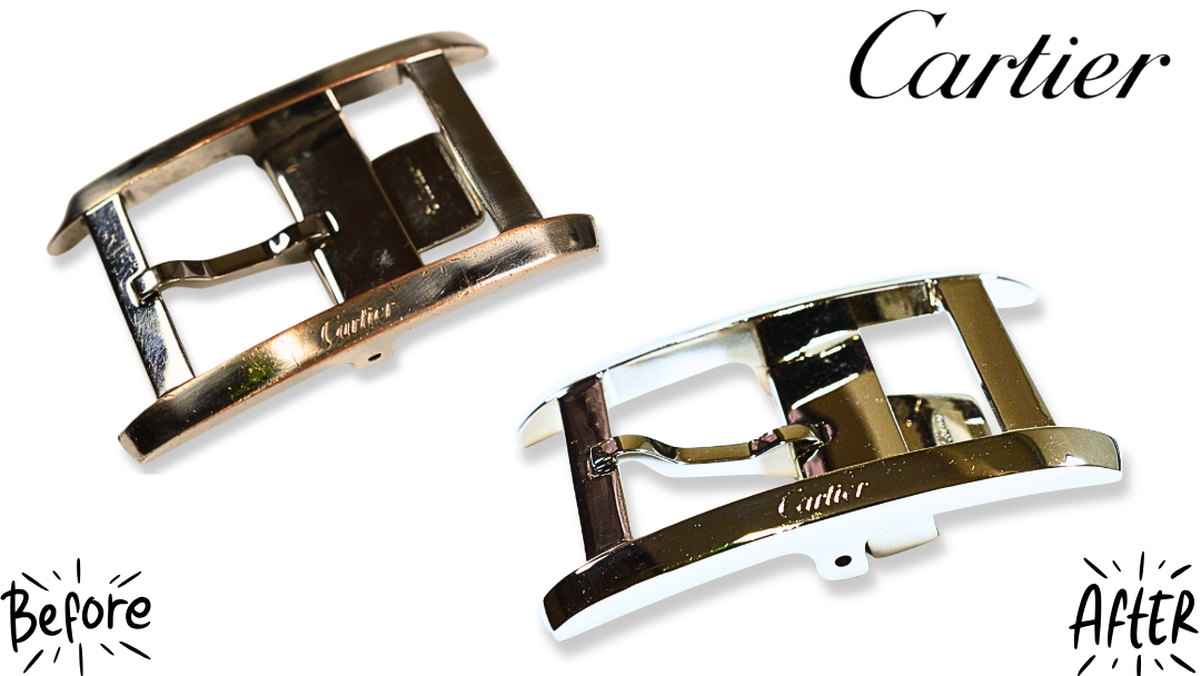 【4社に断られた】カルティエの真鍮バックル修理。再メッキで新品同様に復活修理