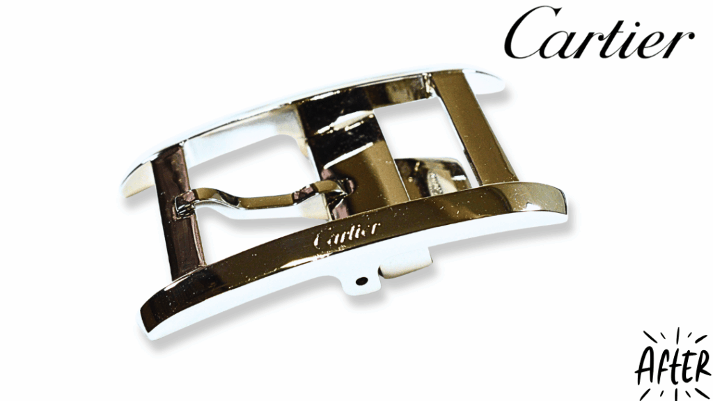 【4社に断られた】カルティエの真鍮バックル修理。再メッキで新品同様に復活修理　後