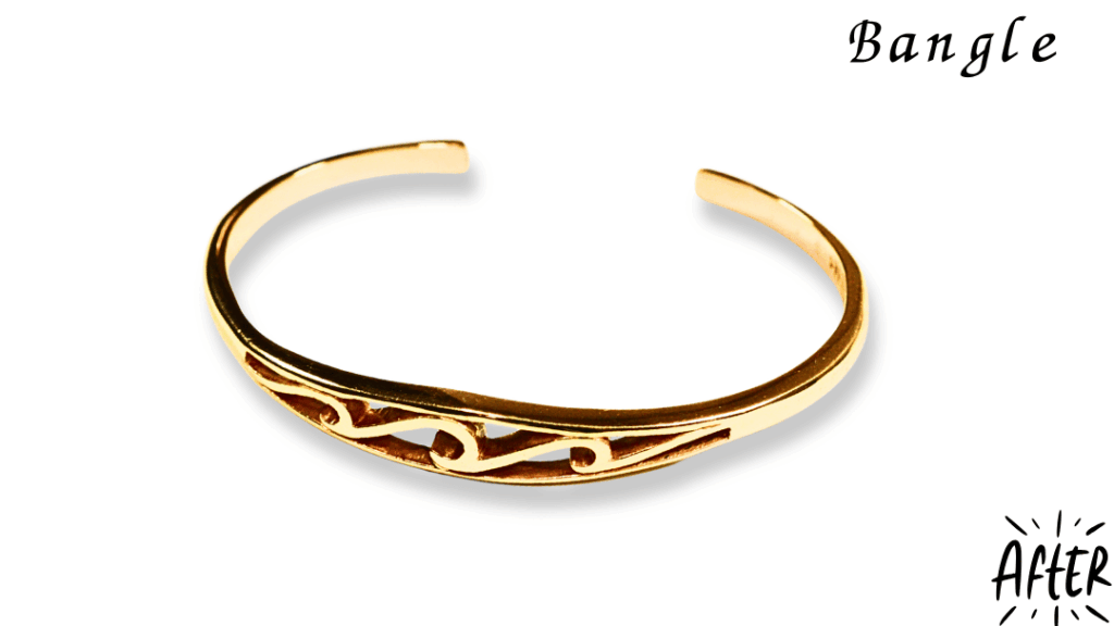 【黒ずみ・変色】真っ黒なシルバーバングルがK18ゴールドに！大人のカスタム修理　後